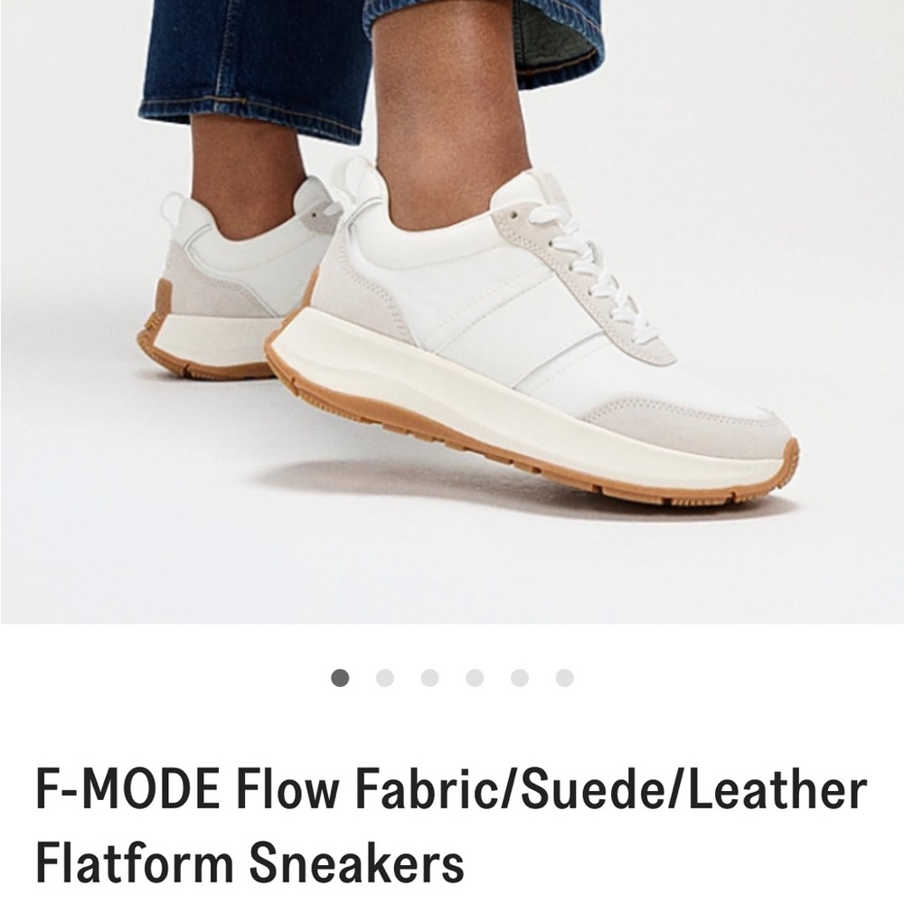 FitFlop Fit Flop White Sneakers Shoes F-Mode Flow Flatform 6